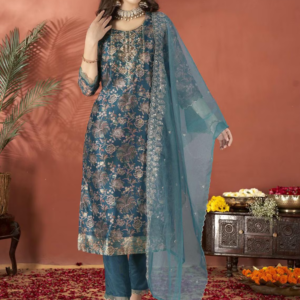 embroidered silk kurta