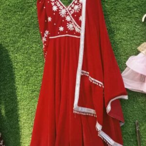 Regal Maroon Velvet Anarkali Suit