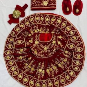Royal Burgundy Velvet Pasni Set