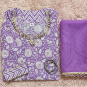 LAVENDER FLORAL KURTA SET