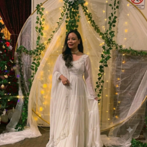 Ethereal Ivory Anarkali Gown Set