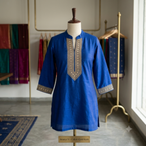 Cobalt Gold Kurti Set