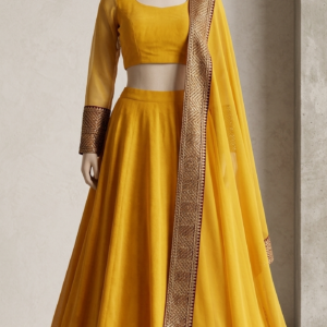 MUSTARD GOLD TRADITIONAL LEHENGA CHOLI SET