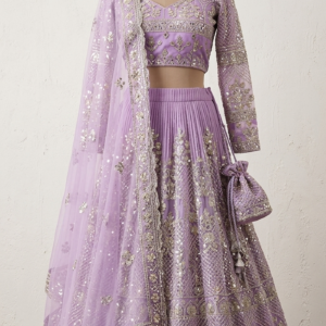 Sequined Embroidered Net Lehenga Choli Set