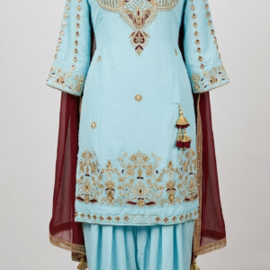 SKY BLUE PUNJABI SALWAR SUIT SET